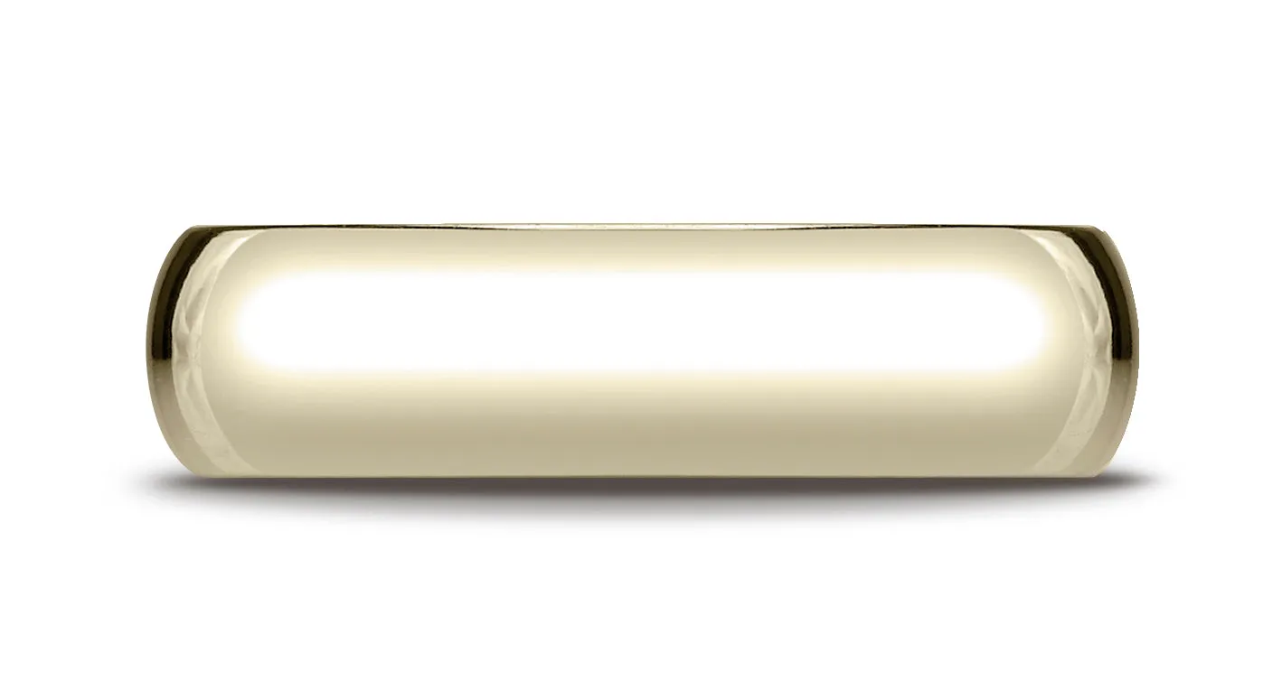 Benchmark 10K Yellow Gold 6mm Slightly Domed Standard Comfort-Fit Wedding Band Ring (Sizes 4 - 15 )