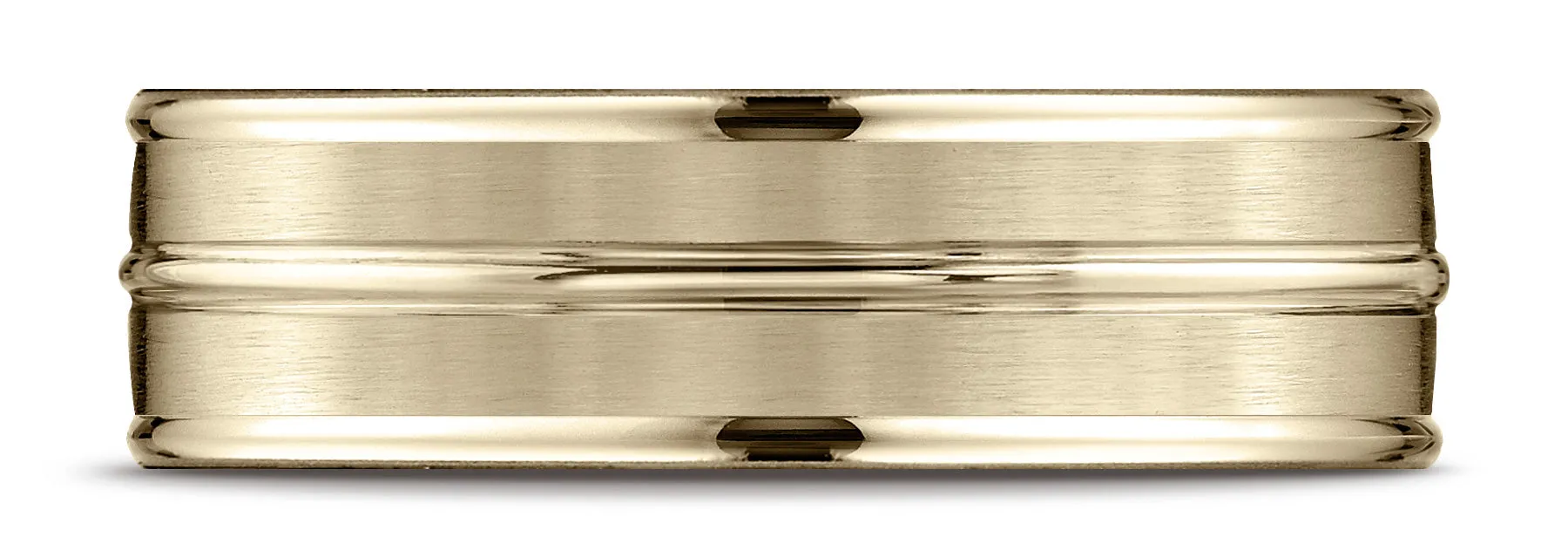 Benchmark 10k Yellow Gold 7mm Comfort-Fit Satin-Finish and Round Edge Carved Design Band, (Sizes 4-15)