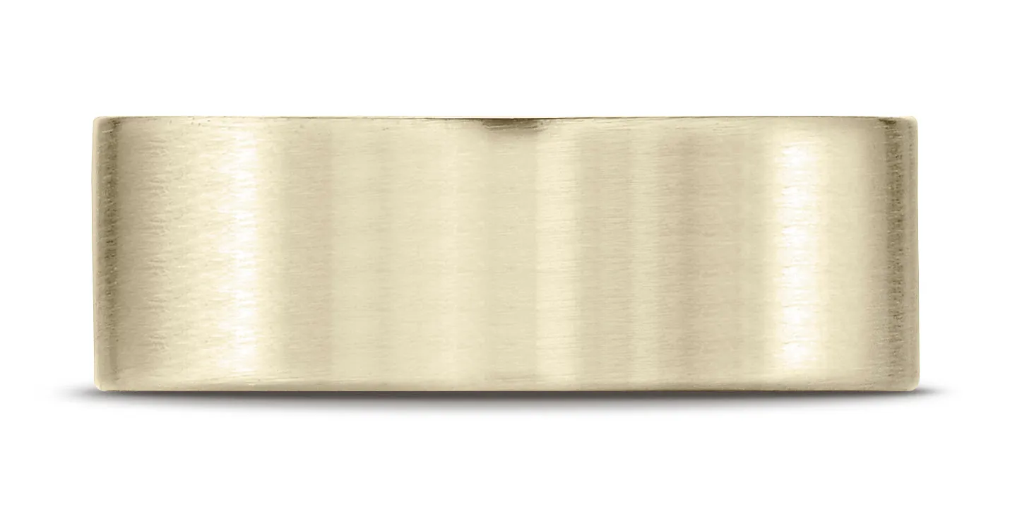 Benchmark 10K Yellow Gold 8mm Comfort-Fit Satin-Finished Carved Design Wedding Band Ring (Sizes 4 - 15 )