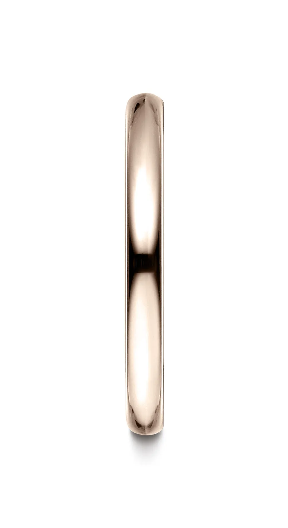 Benchmark 14K Rose Gold 2.5mm Slightly Domed Standard Comfort-Fit Wedding Band Ring (Sizes 4 - 15 )