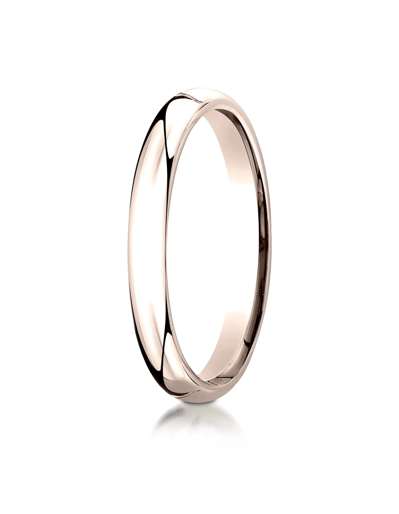 Benchmark 14K Rose Gold 3mm Slightly Domed Standard Comfort-Fit Wedding Band Ring (Sizes 4 - 15 )