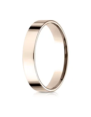 Benchmark 14K Rose Gold 4mm Flat Comfort-Fit Wedding Band Ring (Sizes 4 - 15 )