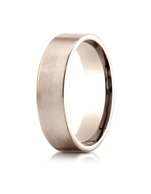 Benchmark 14K Rose Gold 6mm Comfort-Fit Satin-Finished Carved Design Wedding Band Ring (Sizes 4 - 15 )