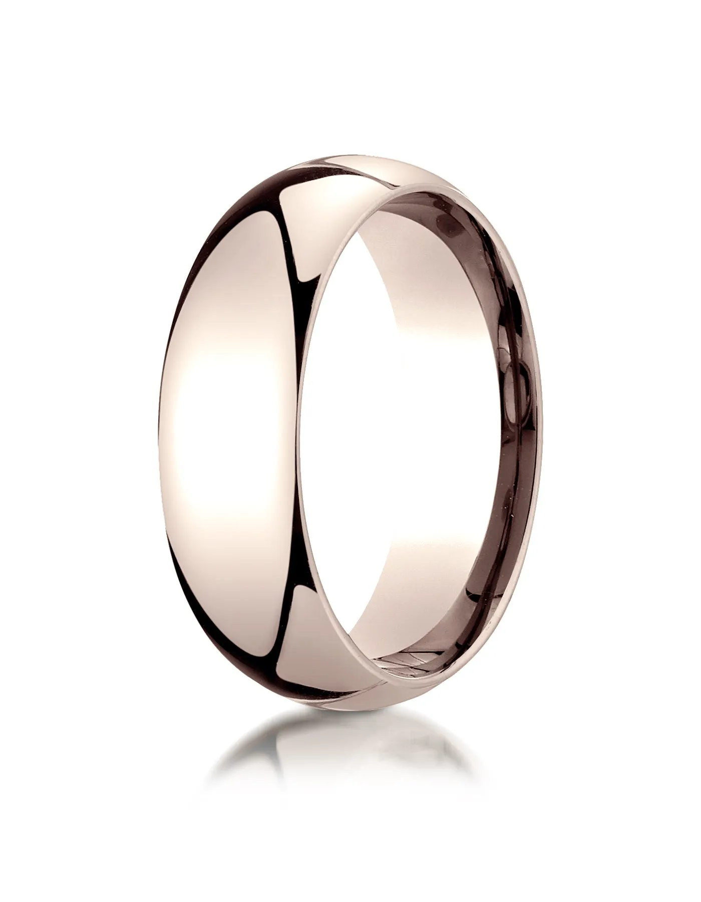 Benchmark 14K Rose Gold 7mm Slightly Domed Standard Comfort-Fit Wedding Band Ring (Sizes 4 - 15 )