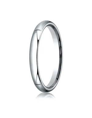 Benchmark 14K White Gold 3mm High Dome Heavy Comfort-Fit Wedding Band Ring (Sizes 4 - 15 )