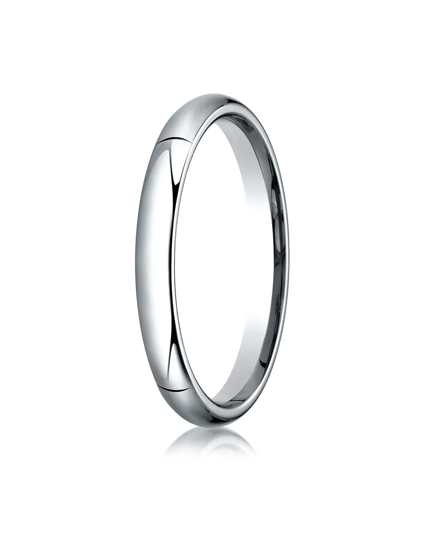 Benchmark 14K White Gold 3mm High Dome Heavy Comfort-Fit Wedding Band Ring (Sizes 4 - 15 )