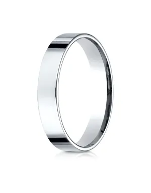 Benchmark 14K White Gold 4mm Flat Comfort-Fit Wedding Band Ring (Sizes 4 - 15 )