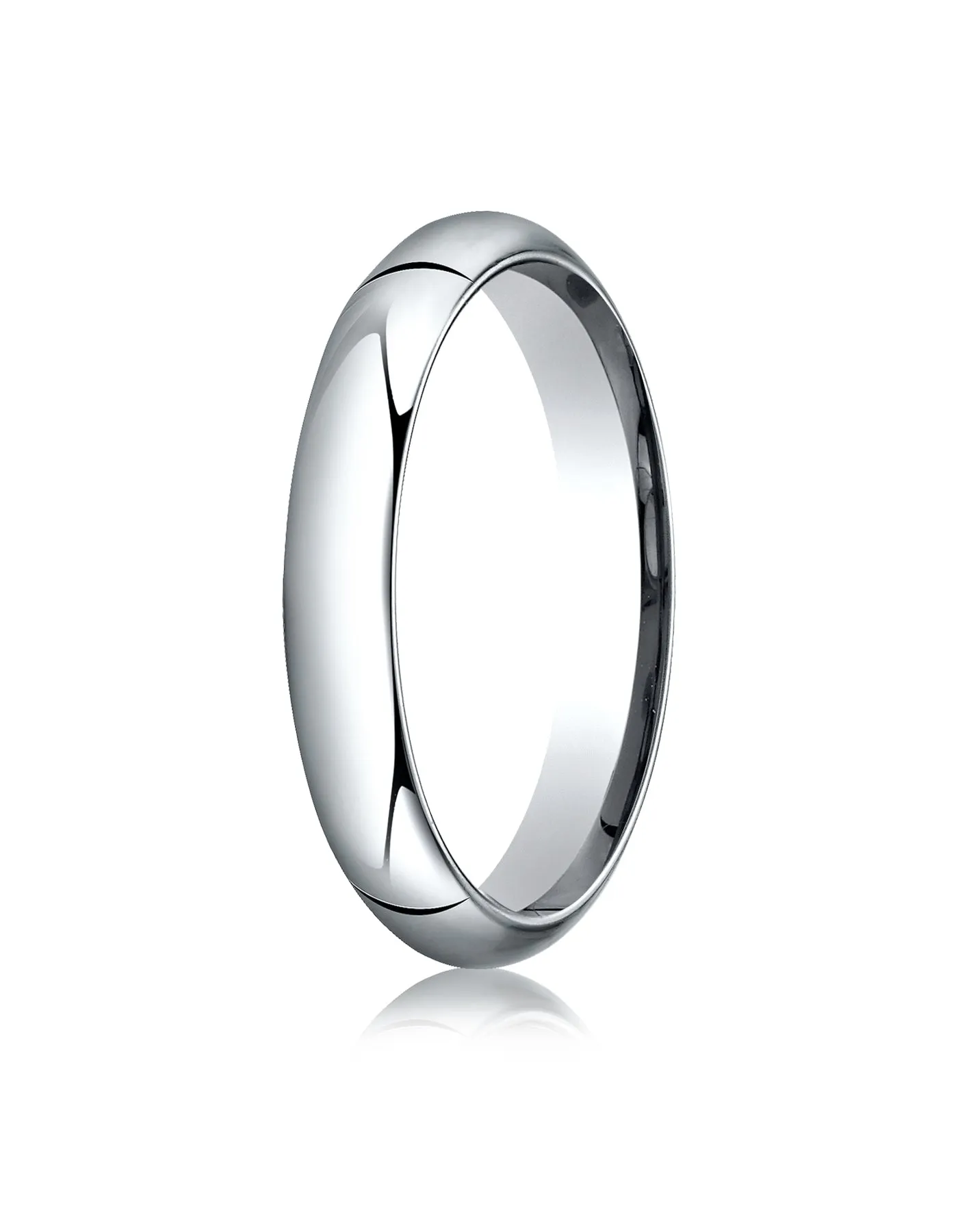 Benchmark 14K White Gold 4mm High Dome Heavy Comfort-Fit Wedding Band Ring (Sizes 4 - 15 )