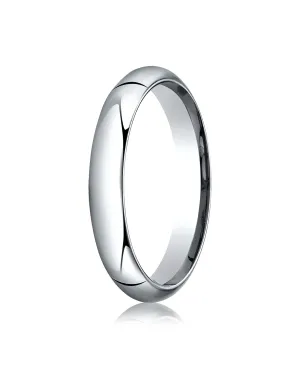 Benchmark 14K White Gold 4mm High Dome Heavy Comfort-Fit Wedding Band Ring (Sizes 4 - 15 )