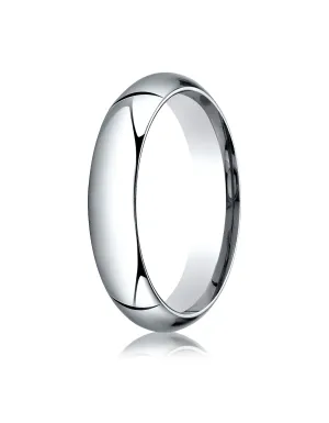 Benchmark 14K White Gold 5mm High Dome Heavy Comfort-Fit Wedding Band Ring (Sizes 4 - 15 )