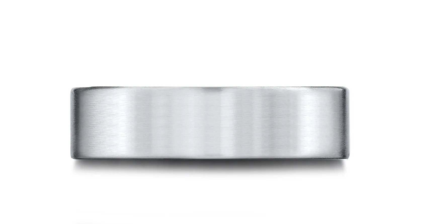 Benchmark 14k White Gold 6.5mm Comfort-Fit Satin-Finished Carved Design Band, (Size 4-14)