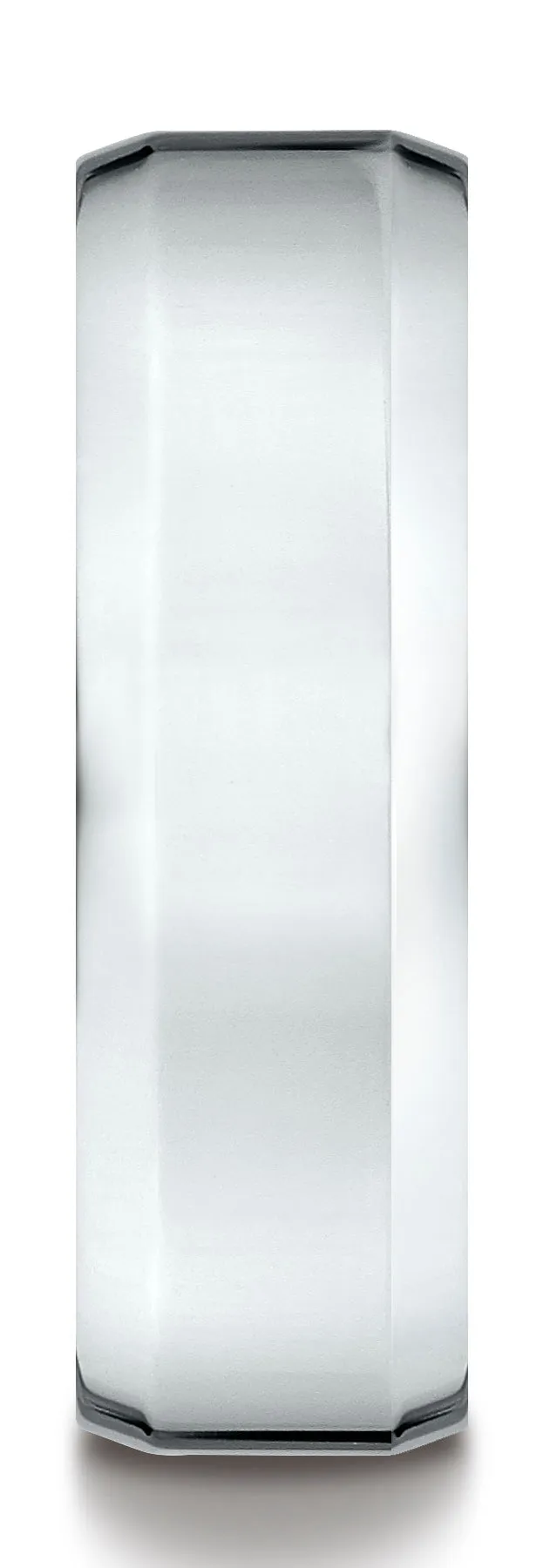 Benchmark 14k White Gold 7mm Comfort-Fit High Polished Carved Design Band, (Sizes 4-15)