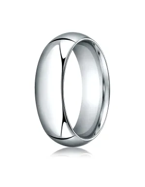 Benchmark 14K White Gold 7mm High Dome Heavy Comfort-Fit Wedding Band Ring (Sizes 4 - 15 )