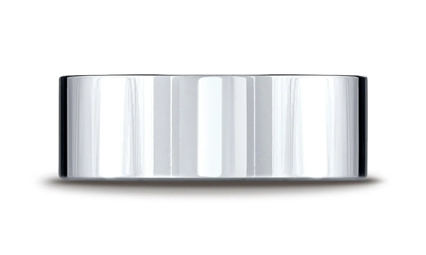 Benchmark 14K White Gold 8mm Flat Comfort-Fit Wedding Band Ring (Sizes 4 - 15 )