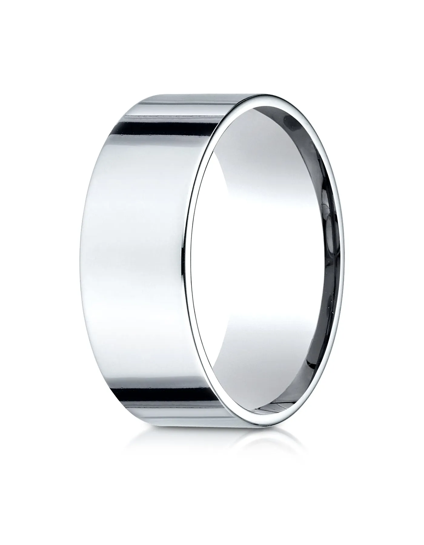 Benchmark 14K White Gold 8mm Flat Comfort-Fit Wedding Band Ring (Sizes 4 - 15 )