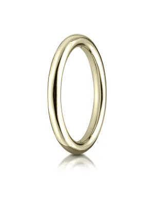 Benchmark 14K Yellow Gold 2.5mm Comfort-Fit High Polished Round Carved Design Wedding Band Ring