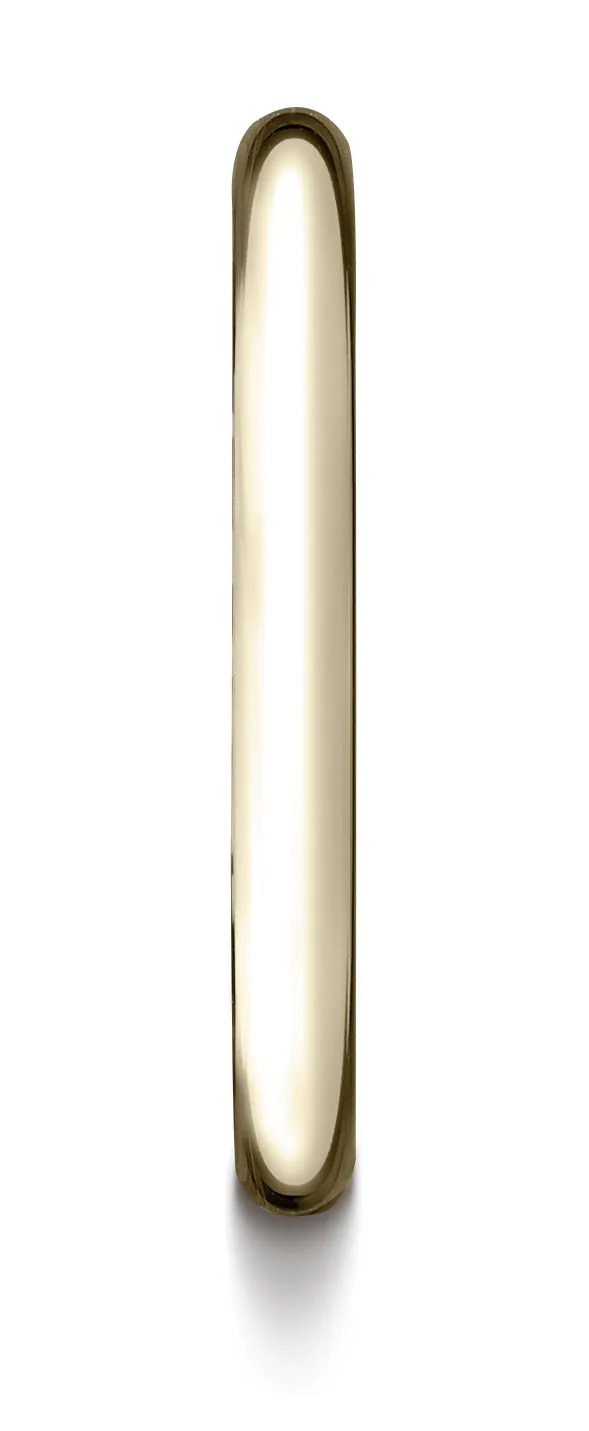 Benchmark 14K Yellow Gold 2.5mm Comfort-Fit High Polished Round Carved Design Wedding Band Ring