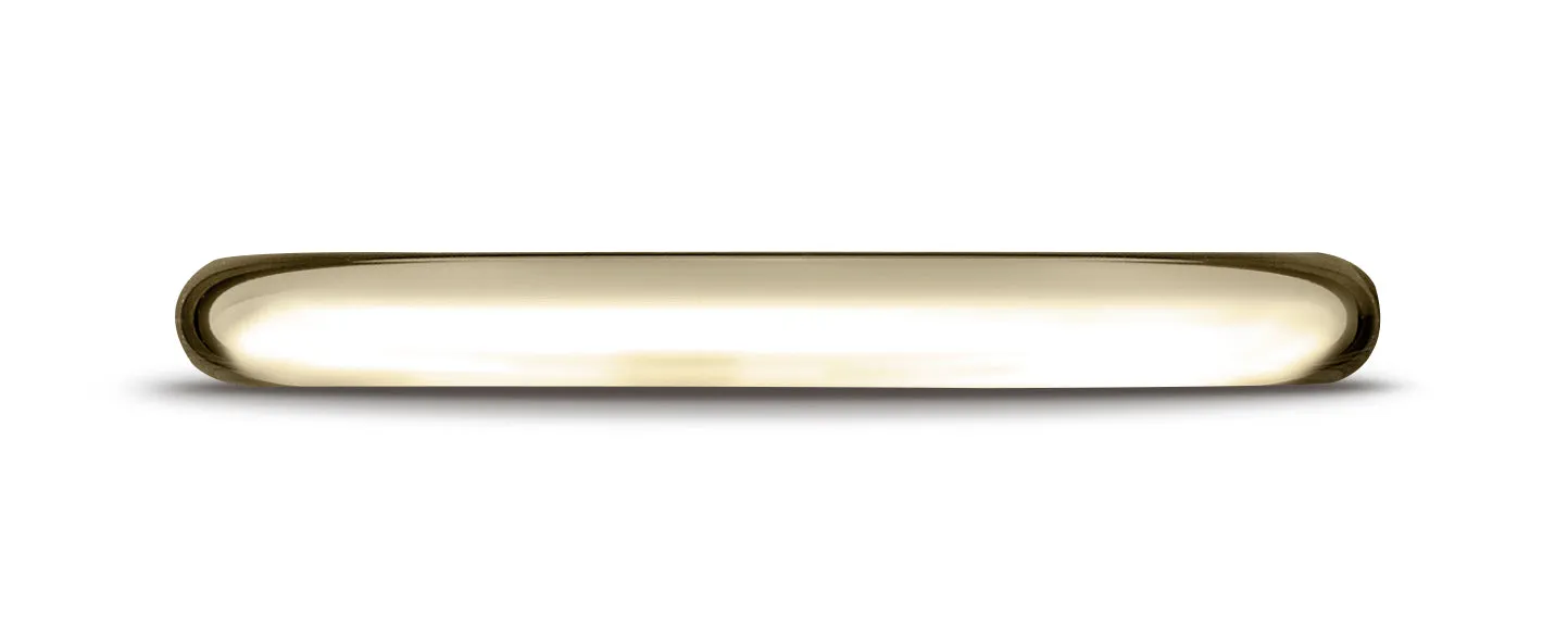 Benchmark 14K Yellow Gold 2.5mm Comfort-Fit High Polished Round Carved Design Wedding Band Ring