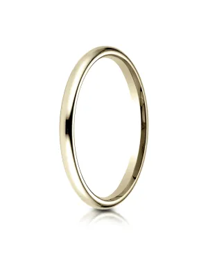 Benchmark 14K Yellow Gold 2mm Slightly Domed Standard Comfort-Fit Wedding Band Ring (Sizes 4 - 15 )
