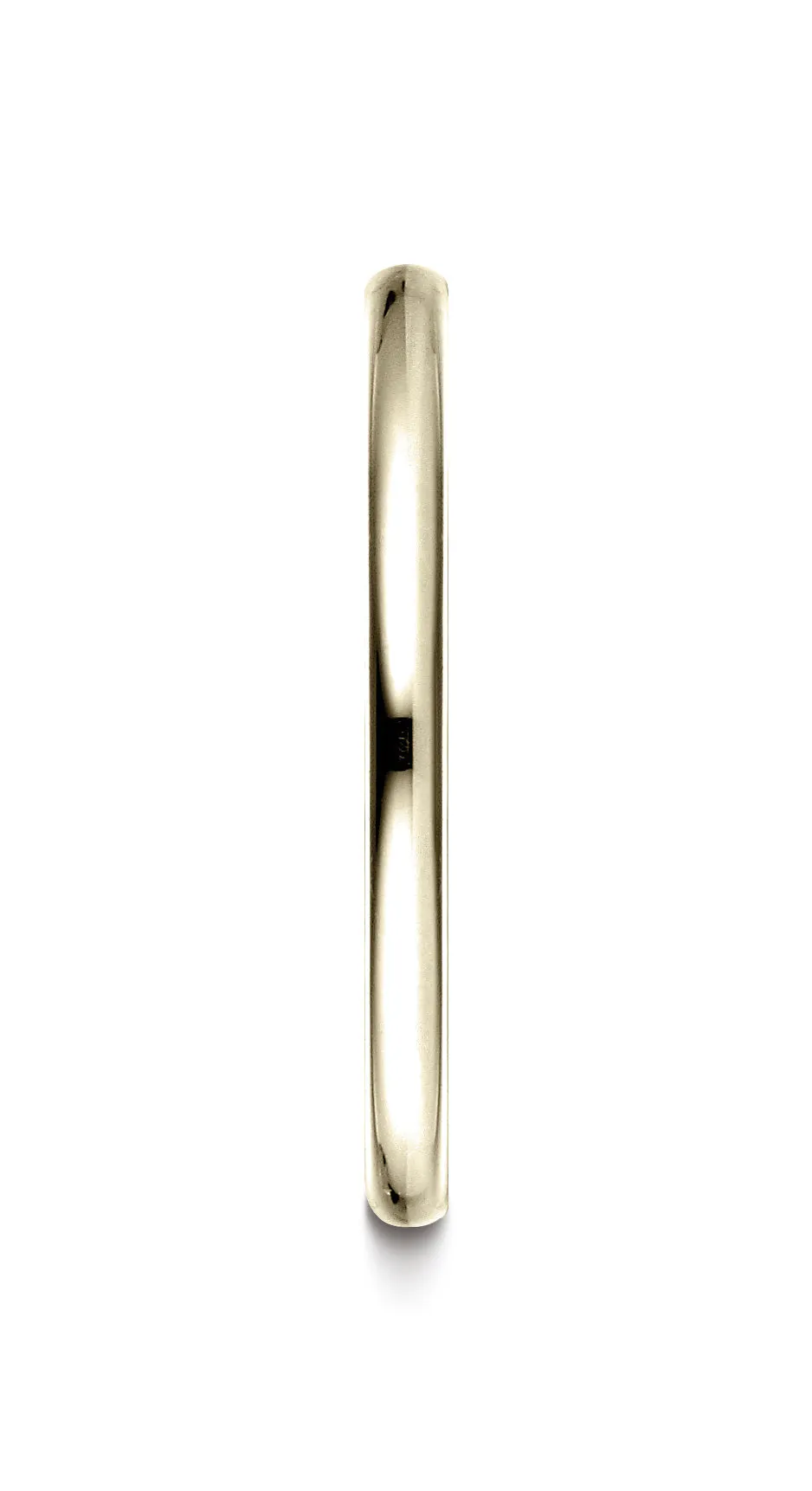 Benchmark 14K Yellow Gold 2mm Slightly Domed Standard Comfort-Fit Wedding Band Ring (Sizes 4 - 15 )