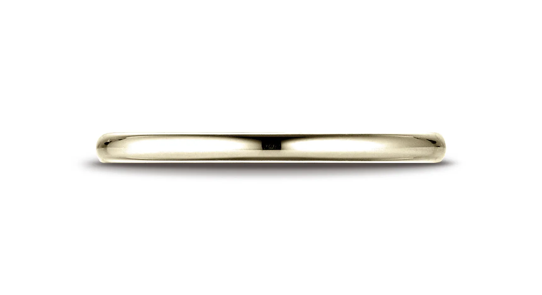 Benchmark 14K Yellow Gold 2mm Slightly Domed Standard Comfort-Fit Wedding Band Ring (Sizes 4 - 15 )