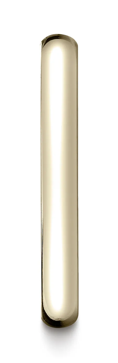 Benchmark 14K Yellow Gold 3mm Slightly Domed Standard Comfort-Fit Wedding Band Ring (Sizes 4 - 15 )