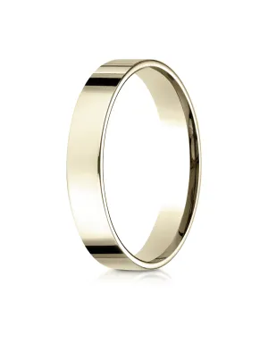 Benchmark 14K Yellow Gold 4mm Flat Comfort-Fit Wedding Band Ring (Sizes 4 - 15 )