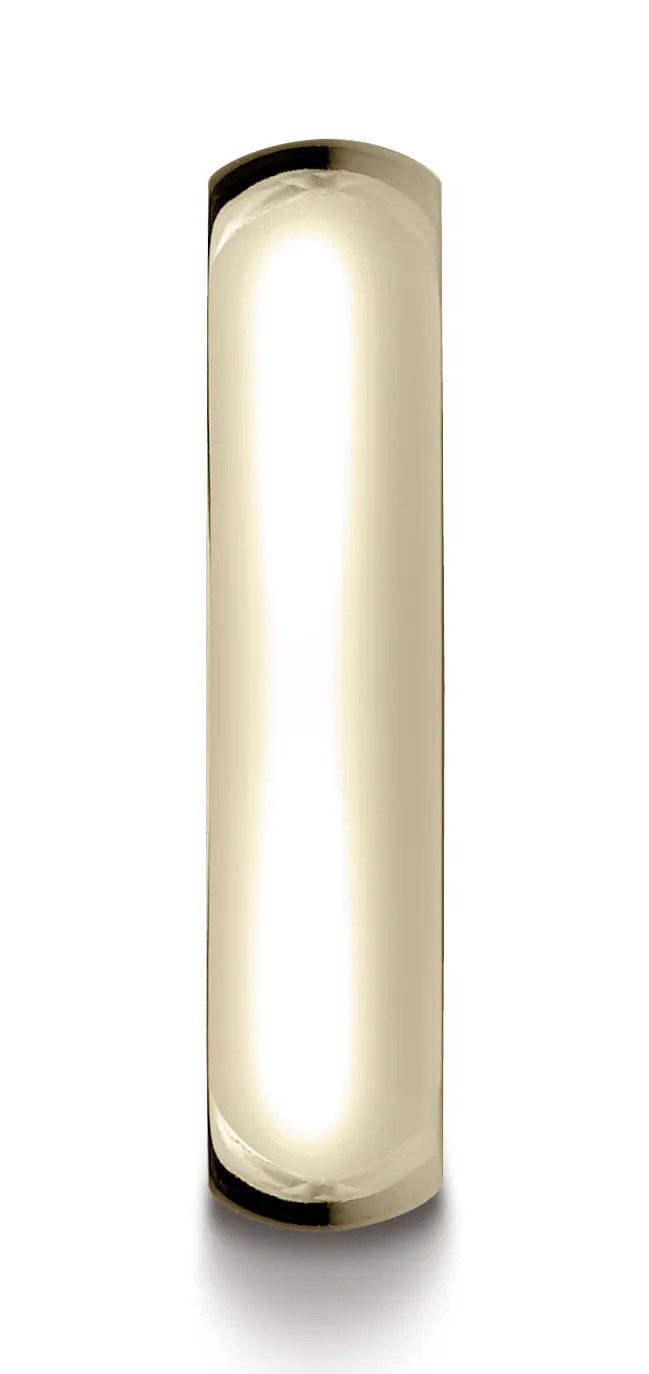 Benchmark 14K Yellow Gold 5mm Slightly Domed Super Light Comfort-Fit Wedding Band Ring (Sizes 4 - 15 )