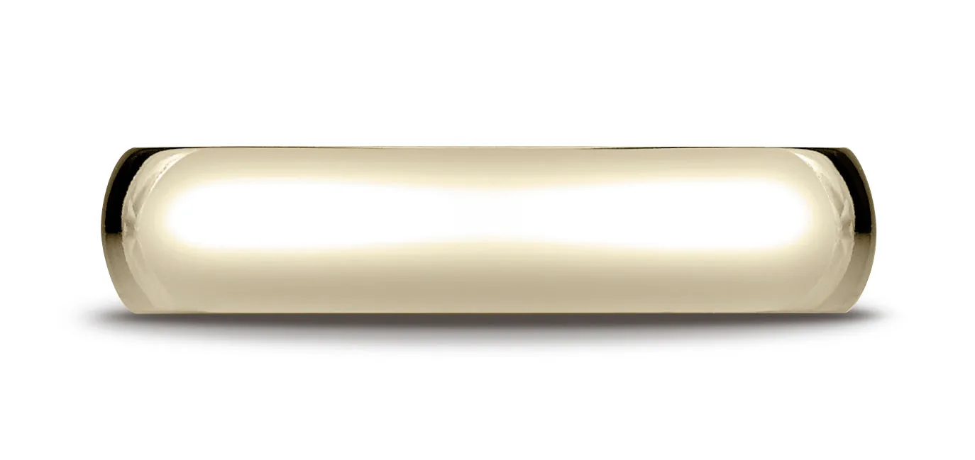 Benchmark 14K Yellow Gold 5mm Slightly Domed Super Light Comfort-Fit Wedding Band Ring (Sizes 4 - 15 )