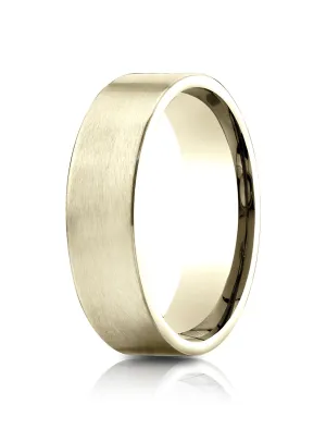 Benchmark 14k Yellow Gold 6.5mm Comfort-Fit Satin-Finished Carved Design Band, (Size 4-14)