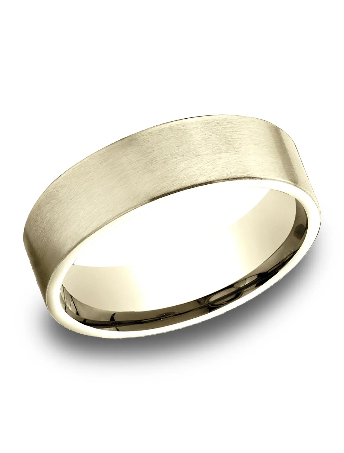 Benchmark 14k Yellow Gold 6.5mm Comfort-Fit Satin-Finished Carved Design Band, (Size 4-14)