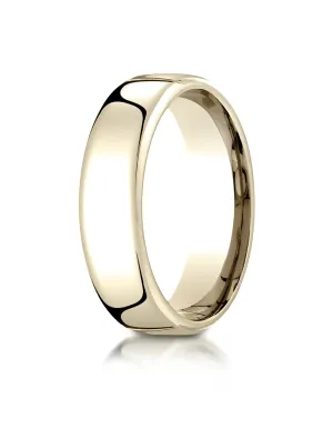 Benchmark 14K Yellow Gold 6.5mm European Comfort-Fit Wedding Band Ring (Sizes 4 - 14 )