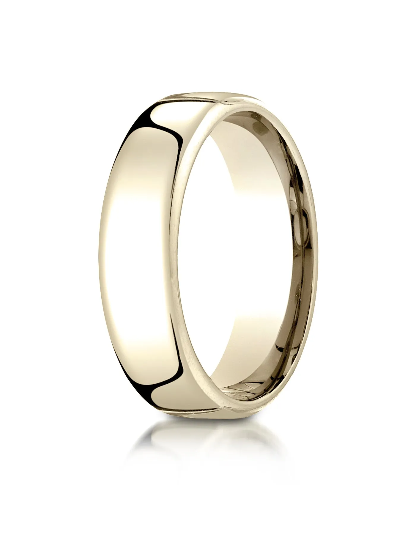 Benchmark 14K Yellow Gold 6.5mm European Comfort-Fit Wedding Band Ring (Sizes 4 - 14 )