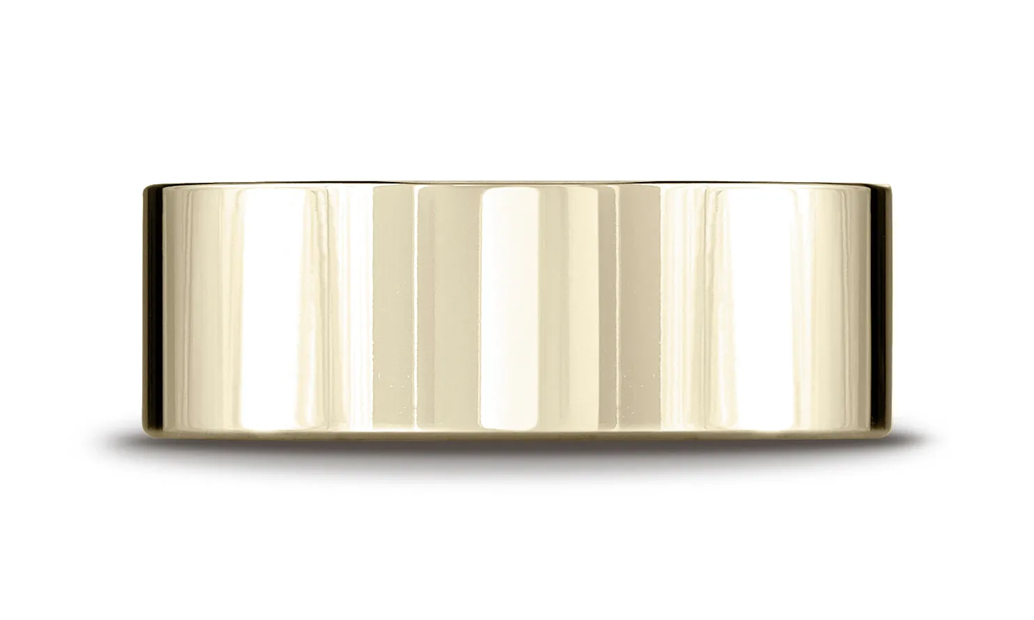 Benchmark 14K Yellow Gold 8mm Flat Comfort-Fit Wedding Band Ring (Sizes 4 - 15 )