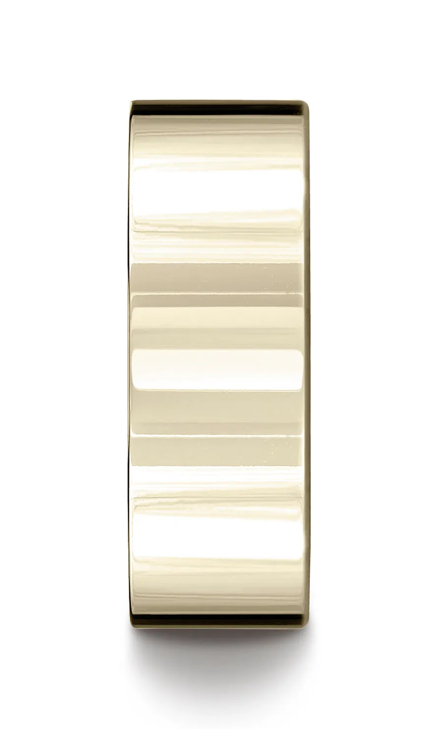 Benchmark 14K Yellow Gold 8mm Flat Comfort-Fit Wedding Band Ring (Sizes 4 - 15 )