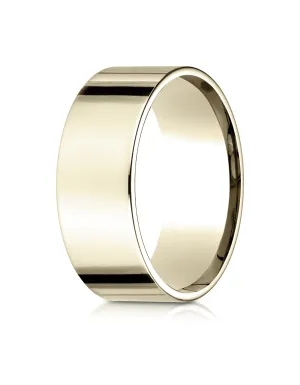 Benchmark 14K Yellow Gold 8mm Flat Comfort-Fit Wedding Band Ring (Sizes 4 - 15 )