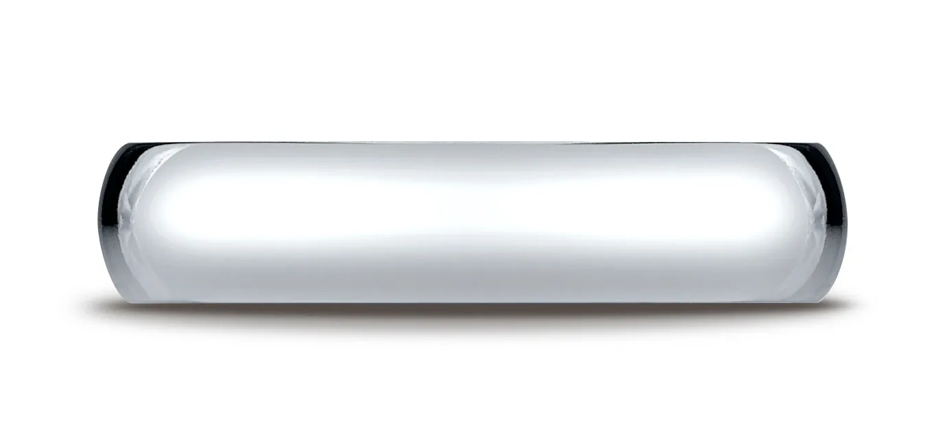 Benchmark 18K White Gold 5mm Slightly Domed Standard Comfort-Fit Wedding Band Ring (Sizes 4 - 15 )