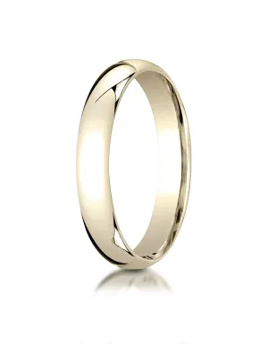 Benchmark 18K Yellow Gold 4mm Slightly Domed Standard Comfort-Fit Wedding Band Ring (Sizes 4 - 15 )