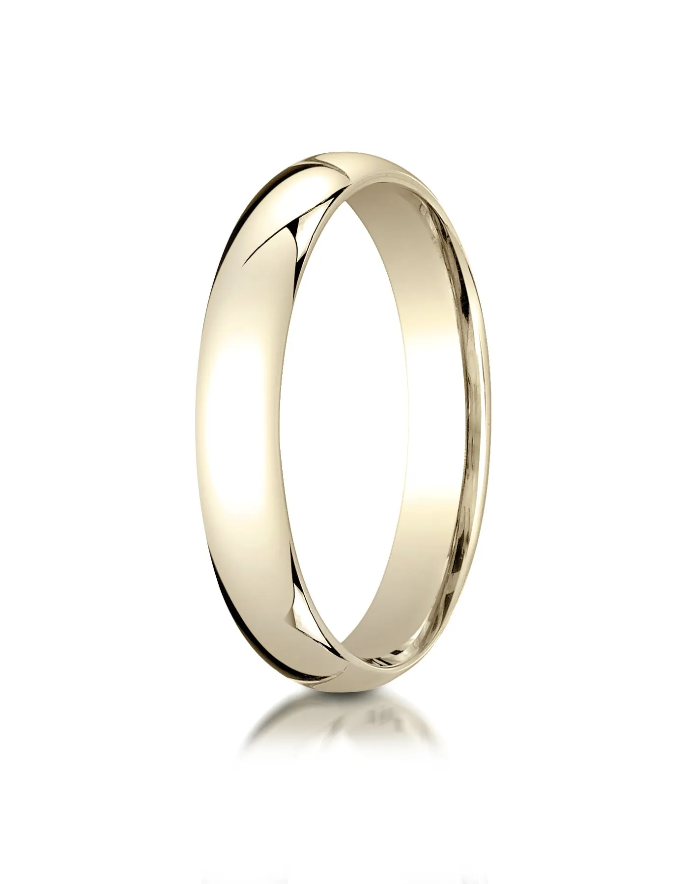 Benchmark 18K Yellow Gold 4mm Slightly Domed Standard Comfort-Fit Wedding Band Ring (Sizes 4 - 15 )