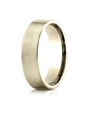 Benchmark 18K Yellow Gold 6mm Comfort-Fit Satin-Finished Carved Design Wedding Band Ring (Sizes 4 - 15 )