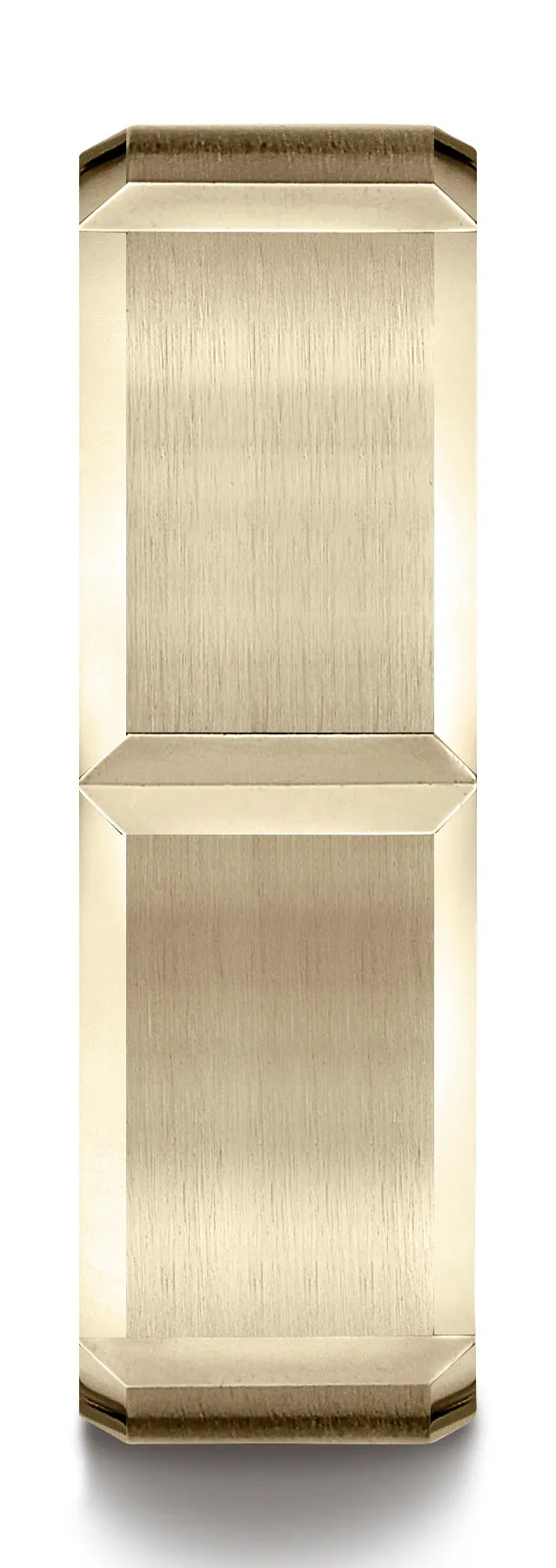 Benchmark 18k Yellow Gold 7mm Comfort-Fit Satin-Finished Grooves Carved Design Band, (Sizes 4-15)