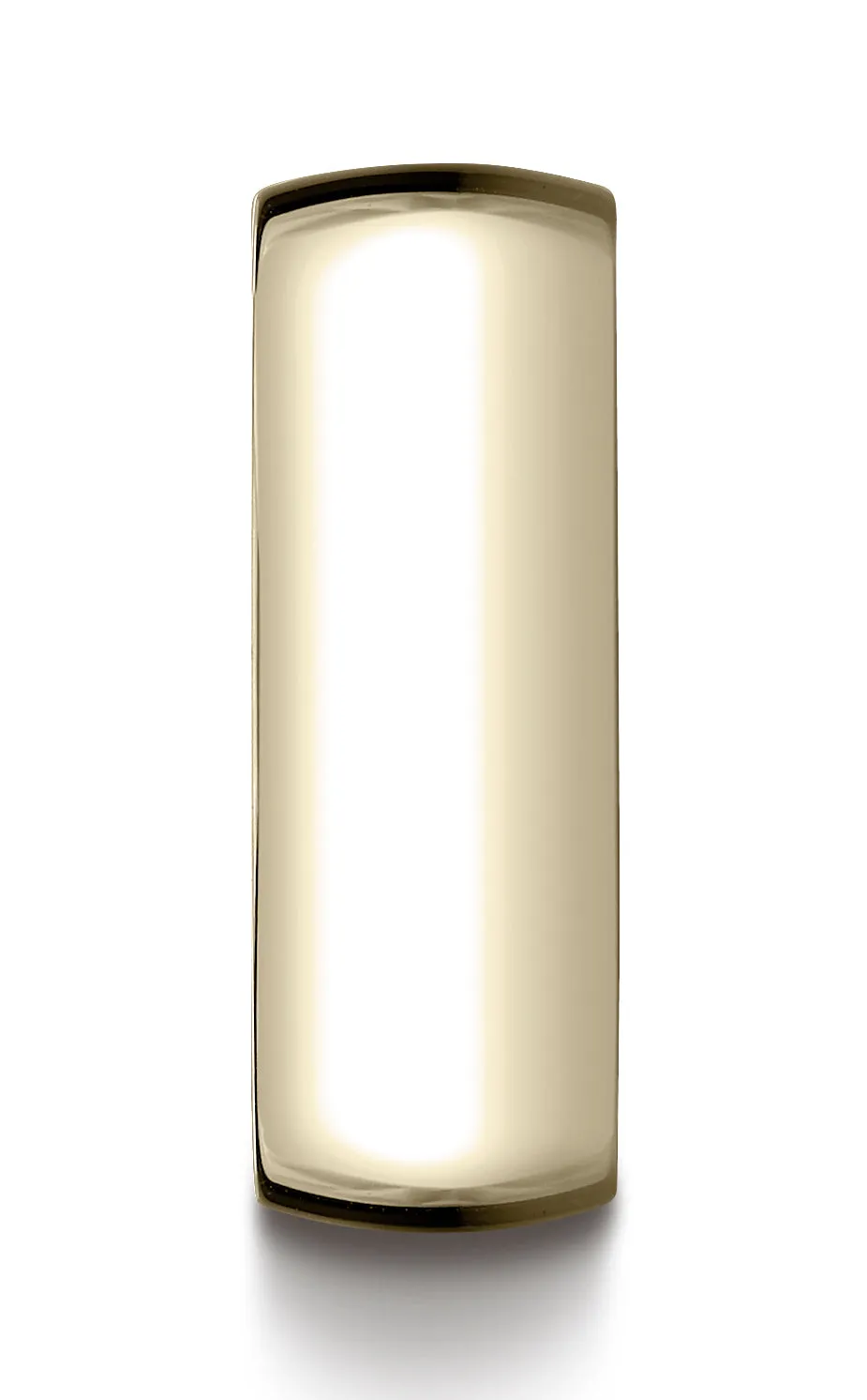 Benchmark 18K Yellow Gold 8mm Slightly Domed Standard Comfort-Fit Wedding Band Ring (Sizes 4 - 15 )