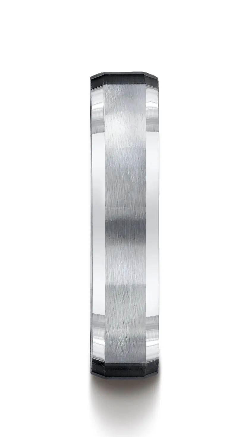 Benchmark Argentium Silver 5mm Comfort-Fit Four-Sided Design Wedding Band Ring, (Sizes 6 - 15)