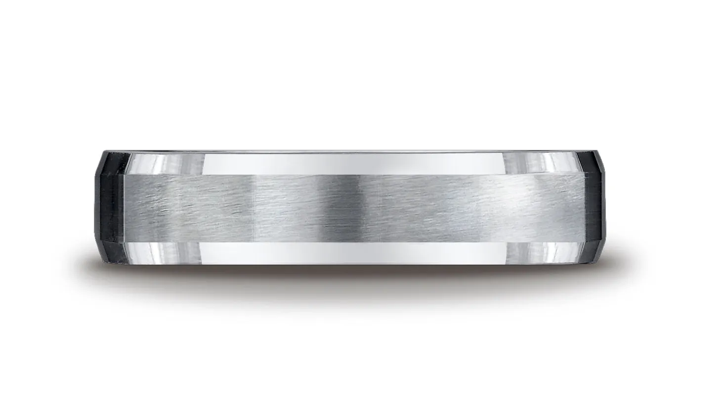 Benchmark Argentium Silver 5mm Comfort-Fit Four-Sided Design Wedding Band Ring, (Sizes 6 - 15)