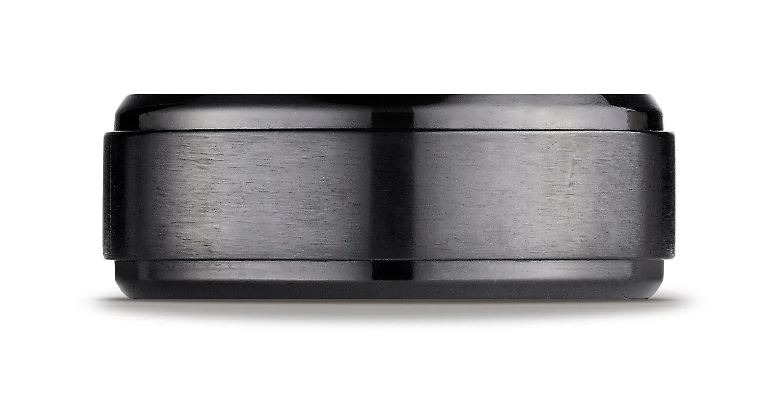 Benchmark Black Titanium 9mm Comfort-Fit Satin-Finished Stair-Step Edge Design Wedding Band Ring