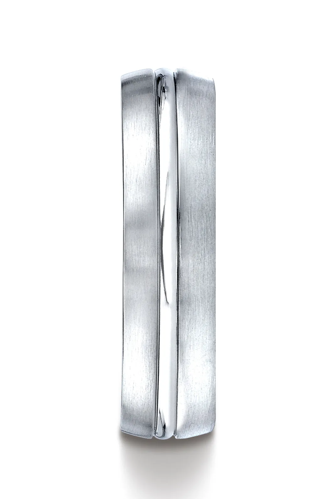 Benchmark Cobaltchrome 6mm Comfort-Fit Satin-Finished Design Wedding Band Ring, (Sizes 6 - 14)