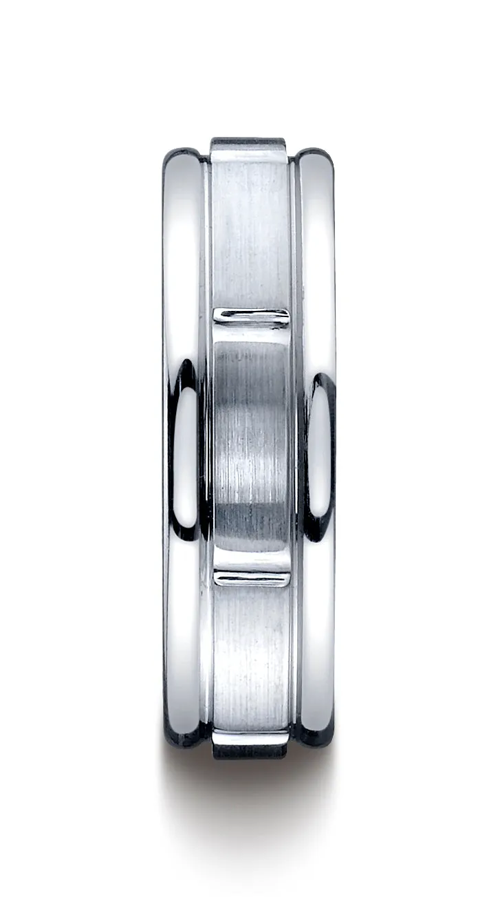 Benchmark Cobaltchrome 7mm Comfort-Fit Satin-Finished Round Edge Design Wedding Band Ring