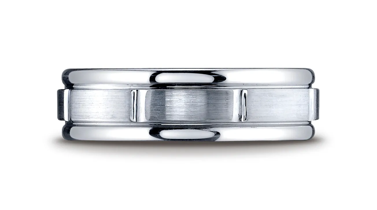 Benchmark Cobaltchrome 7mm Comfort-Fit Satin-Finished Round Edge Design Wedding Band Ring