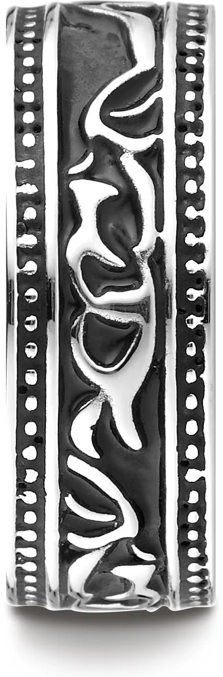 Benchmark Cobaltchrome 8mm Comfort-Fit Scroll Pattern Wedding Band Ring, (Sizes 6 - 14)