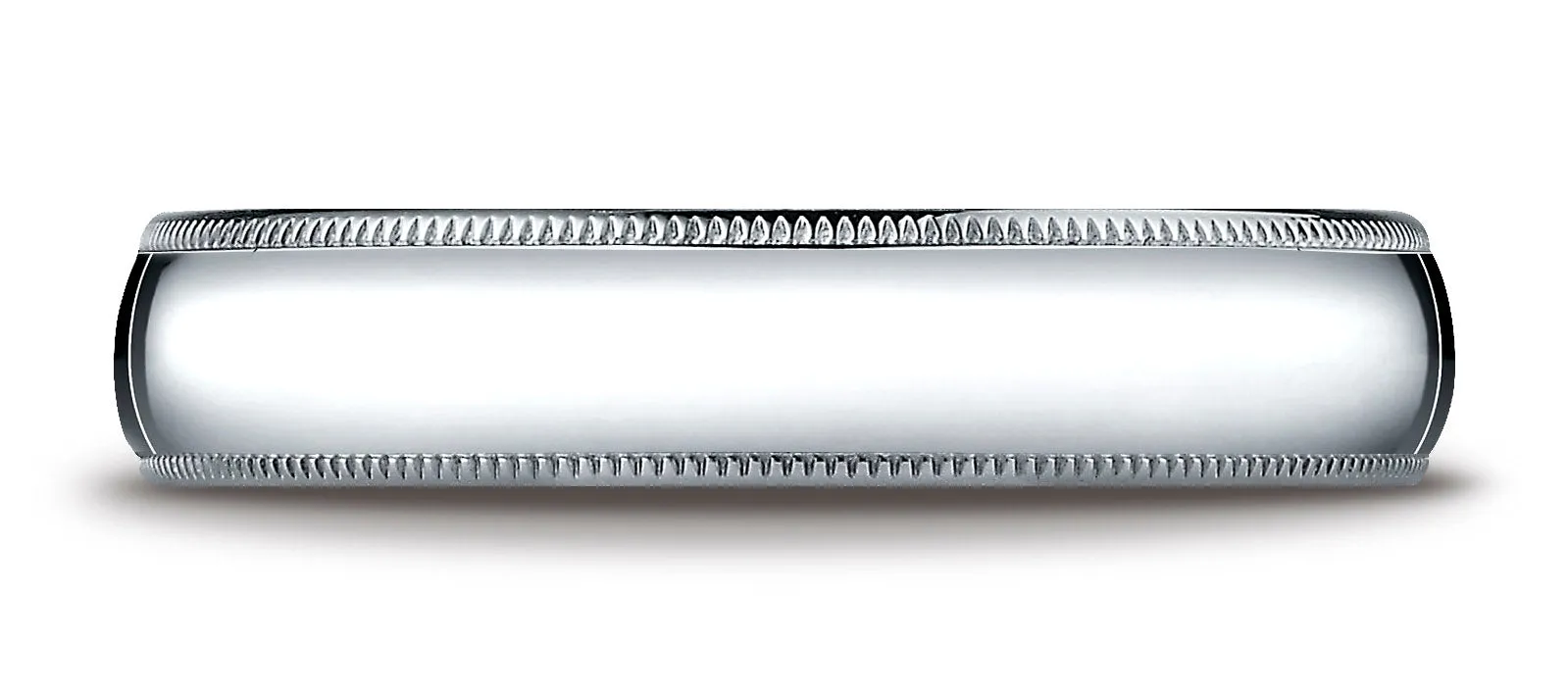 Benchmark Palladium 5mm Slightly Domed Standard Comfort-Fit Wedding Band Ring with Milgrain